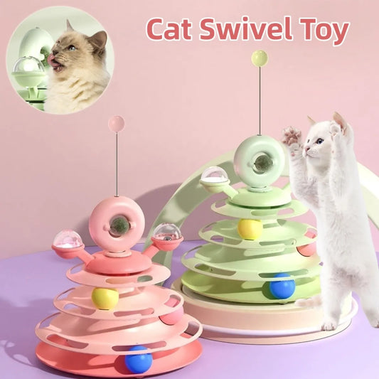 4-Level Interactive Cat Toy Tower