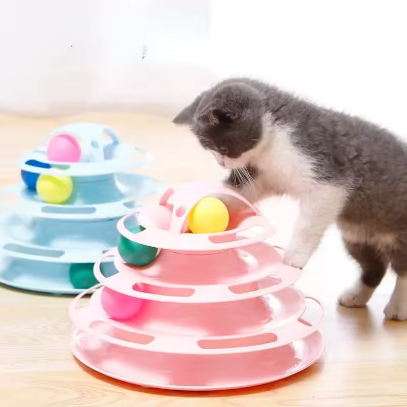 Interactive Tower Cat Toy Roller