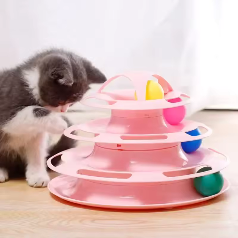 Interactive Tower Cat Toy Roller