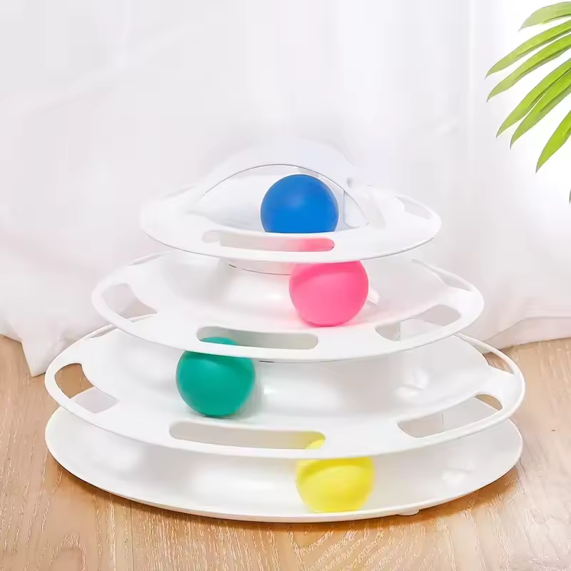 Interactive Tower Cat Toy Roller