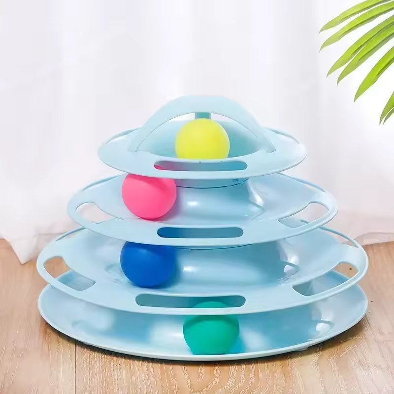 Interactive Tower Cat Toy Roller